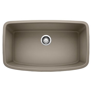 Blanco 32"x19" Granite Single Undermount Kitchen Sink, Truffle