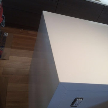 Custom mitre edge Quartz job with built up edges