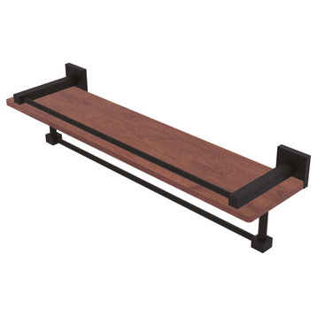 Montero 22" Wood Shelf with Gallery Rail and Towel Bar, Oil Rubbed Bronze