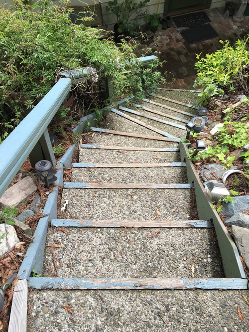 How To Fix Steep Concrete Stairs Cutting away the damaged concrete