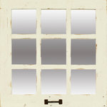 My Barnwood Frames - Farmhouse Mirror, 9 Window Pane Mirror, 9 Pane Short, White - This Farmhouse style 9 window pane mirror is a great addition to any home, cabin, or farmhouse.  This antique white mirror has 9 window panes, is approximately 23.5 inches wide X 24 Inches tall and _ Inches deep.  The mirror is made from reclaimed wood, and as such each mirror is unique and has its own charm and character.  All of our reclaimed windowpane mirrors are made right here in the USA.  This rustic white window pane mirror comes with one rustic pull handle at the bottom of the mirror to give it a unique look and feel.