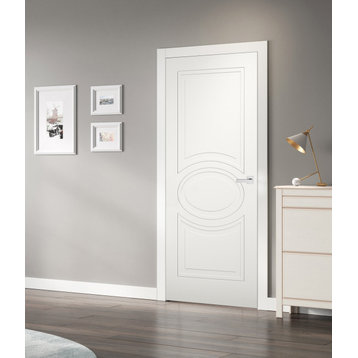 Solid French Door / Mela 7001 Matte White / Single Regular, 30" X 80"