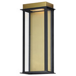 Maxim Lighting International - Rincon Large LED Outdoor Sconce, Black / Gold - Clean lines and Clear glass form the structure similar to a classic coach lantern. Produced of 304 Grade Stainless Steel and Aluminum, the Rincon set of LED outdoor sconces suit a variety of aesthetics both modern and traditional. Finished in a vibrant two-tone black and gold finish, these sconces are sure to provide updated curb appeal to your exterior.