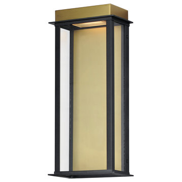 Rincon Large LED Outdoor Sconce, Black / Gold