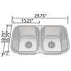 29"x18"x7" KSN-2918-7 Undermount Stainless Steel Bowl 18 Gauge Kitchen Sink