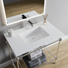 The Shannon, Metal Minimalist Bathroom Vanity, Base Only, Chrome, 36"