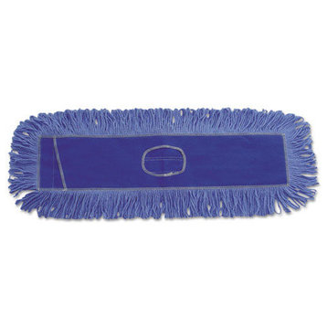 Mop Head, Dust, Looped-End, Cotton/Synthetic Fibers, 24x5, Blue
