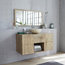 Rubberwood Wall-Mounted Bathroom Vanity Unit, 120 cm