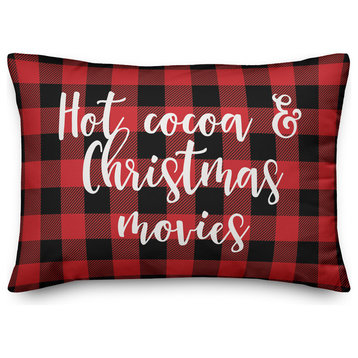 Hot Cocoa And Christmas Movies, Buffalo Check Plaid 14x20 Lumbar Pillow