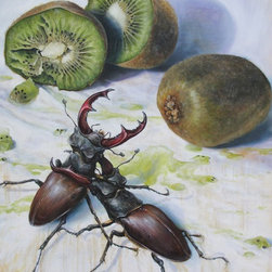 " Kiwis and Stag Beetles ( Struggle for Constancy)" - Artwork