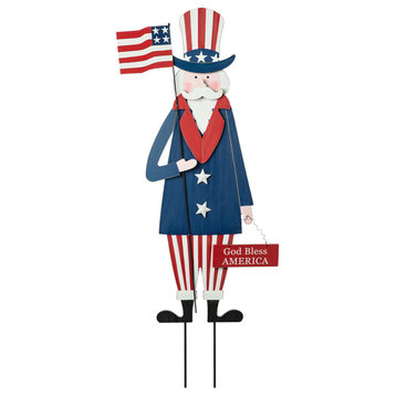 36"H Wooden Patriotic Uncle Sam Yard Stake/Wall Decor or Porch Decor