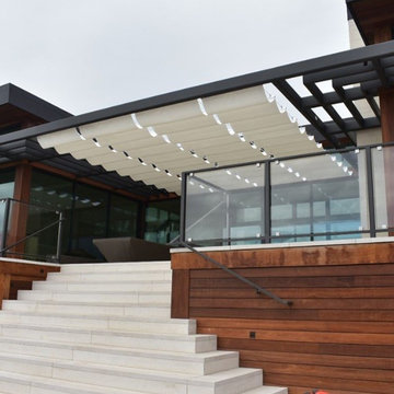 Infinity Canopy creates a transitional space at this luxury beach house