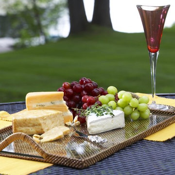 Cake and Cheese Tray made of Nito Vines with Glass Bottom