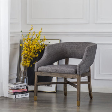 New Pacific Direct Sebastian 18" Contemporary Fabric Chair in Cement Gray