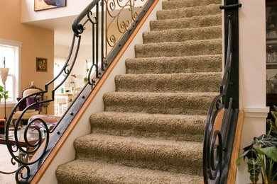 Staircase - rustic staircase idea in Seattle