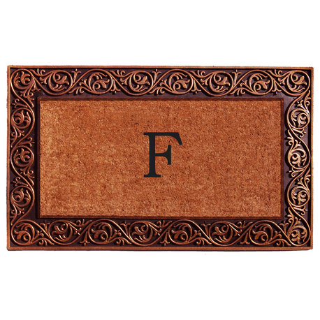 Prestige Bronze Monogram Doormat 18"x30", Letter F