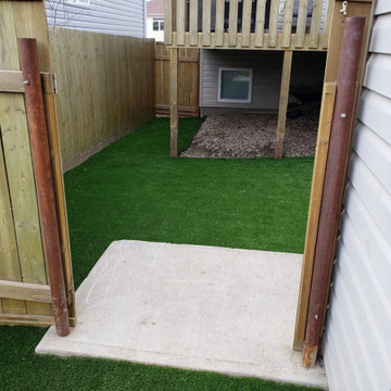 Synthetic Artificial Turf Grass Dog Yard Transformation Lethbridge 2020
