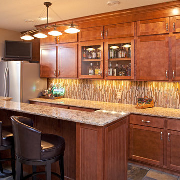 Basement bar with Cambria countertops
