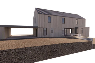 Example of a minimalist exterior home design in Raleigh