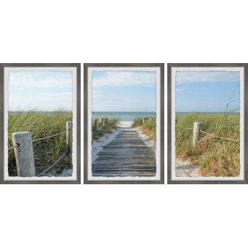 Beach Route Triptych, 24"x12"