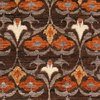 Traditional Oriental Wool Rug Without Border Orange and Chocolate 7.9x10.1