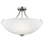 Sea Gull Lighting - Sea Gull Lighting 7716504-962 Geary - 100W Four Light Large Convertible Pendant - Adaptability takes center stage with the Geary ColGeary 100W Four Ligh Brushed Nickel Satin *UL Approved: YES Energy Star Qualified: n/a ADA Certified: YES  *Number of Lights: Lamp: 4-*Wattage:100w A19 Medium Base bulb(s) *Bulb Included:No *Bulb Type:A19 Medium Base *Finish Type:Brushed Nickel