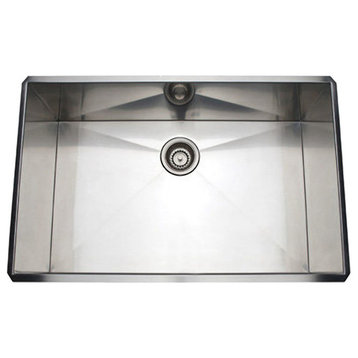Rohl RSS3018SB Single Basin Kitchen Sink, Brushed Stainless Steel, 30"