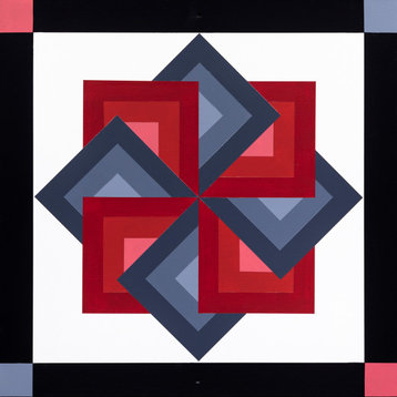 STAR SPIN BARN QUILT - Amish Hand Painted "Twilight" Outdoor Wall Art , 2' X 2'