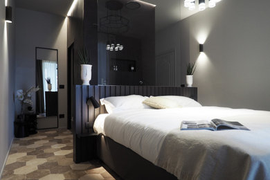Ispirazione per una camera da letto design
