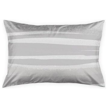 Gray Abstract Lines King Brushed Poly Sham