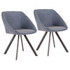Matisse Contemporary Chairs, Blue Faux Leather by Lumisource, Set of 2