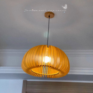 42cm Wood Pumpkin Pendant Light Project | Dining Room | South Korea