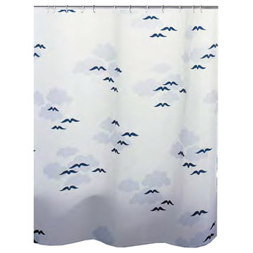 Contemporary Textile Shower Curtain, Helgoland