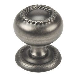 Cosmas - Cosmas 4040AS Antique Silver Cabinet Knob With Matching Backplate, Set of 5 - Cabinet And Drawer Knobs