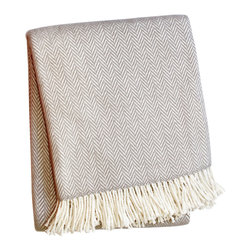 A Soft Idea - Herringbone Throw, Grey - Throws