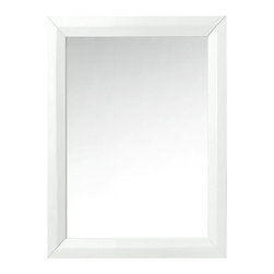 Ancerre Designs - Transitional Framed Mirror, White, 24" - Wall Mirrors