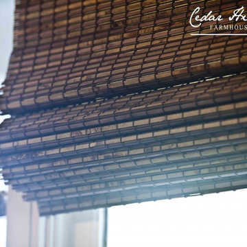 Cedar Hill Farmhouse with Bali Natural Woven Wood Shades from Blinds.com