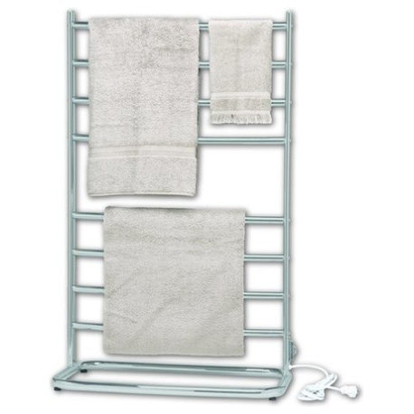 Warmrails Hyde Park Floor Standing Towel Warmer, Nickel