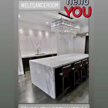 Neolith Calacatta Polished Basement Bar