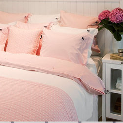 Lexington American Pin Point Oxford Duvet Cover - Pink/White - Duvet Covers & Sets