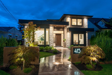 Photo of a contemporary home design in Vancouver.