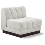 Meridian Furniture - Quinn Chenille Upholstered Armless Chair, Cream - The Quinn Armless Chair is a stunning piece crafted in a rich and luxurious cream chenille fabric. Its awe-inspiring design and exceptional quality make it a perfect addition to any space, whether it's a living room, bedroom, or office. The chair's plush cushioning and sturdy frame provide both comfort and durability, ensuring that it will be a favorite for years to come. Whether you're looking for a statement piece or simply a comfortable seating option, the Quinn armless chair is an excellent choice.