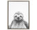 "Sylvie Sloth" Framed Canvas Wall Art, Gray, 18"x24"