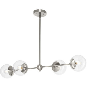 Atwell Collection Four-Light Brushed Nickel Modern Island Light
