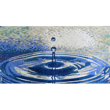 Waterdrop Ruffle Marble Mosaic, 20"x35"