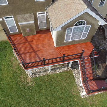 Zuri (Brazillia) Deck Extension with Timbertech Rails, Post & Beam Wraps & Light