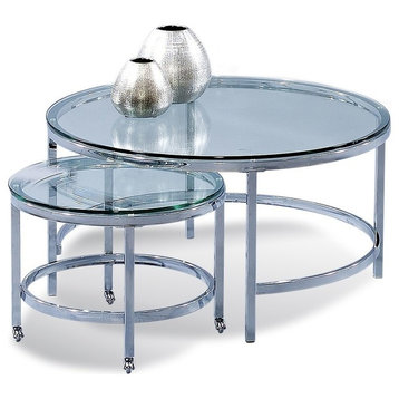 Patinoire Round Cocktail Table on Casters
