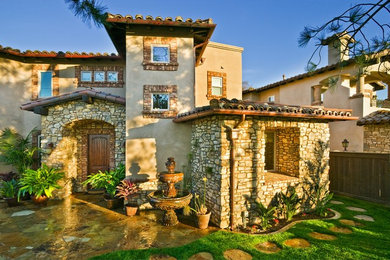 Inspiration for a mediterranean exterior home remodel in San Diego