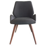 K&D - K&D Oslo Dining Chair, Set of 2 - Oslo blends contemporary design with a touch of mid century flair.  Chair is covered in a sanded charcoal gray leatherette, and has 4 powder coated legs in a walnut finish.  This chair pairs beautifully with a wooden dining table.