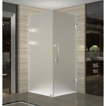Aquadica GS 38"x38"x72" Frameless Sq. Frosted Shower Enclosure+Shelves Stainless
